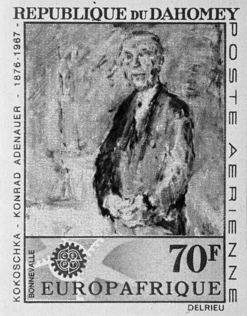 Adenauer stilisiert nach Kokoschka-Gemälde