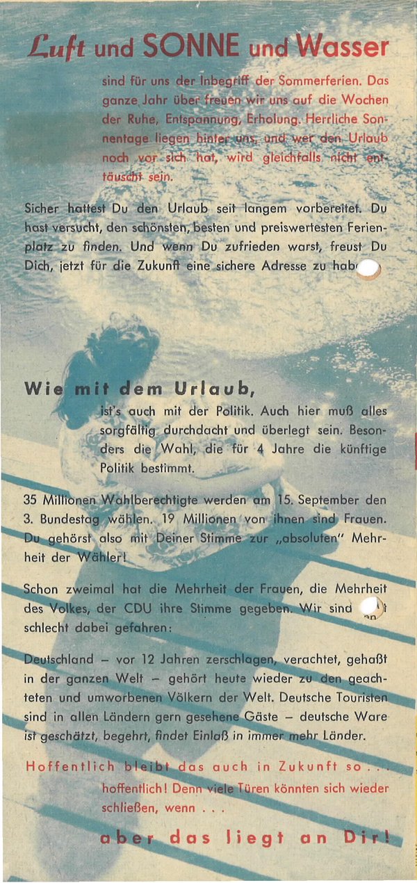 CDU Faltblatt von 1957