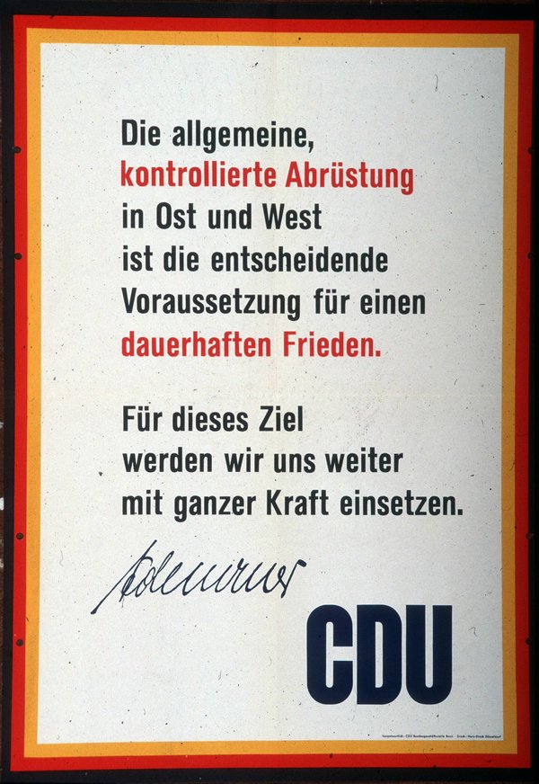 CDU Wahlplakat der Bundestagswahl von 1961