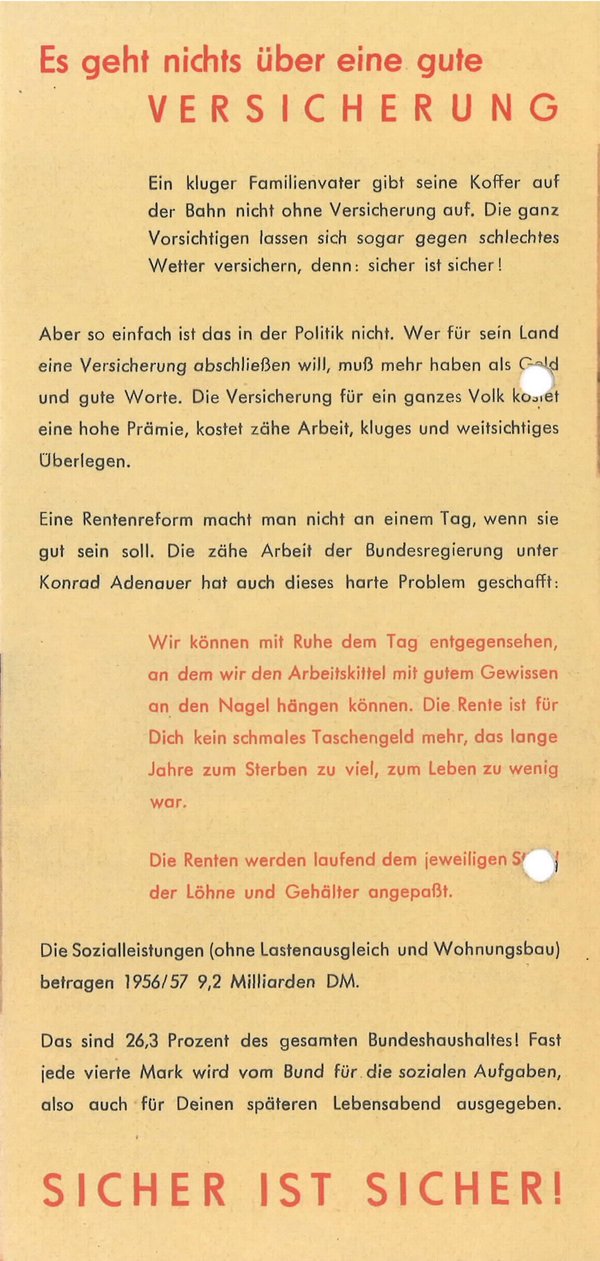 CDU Faltblatt von 1957