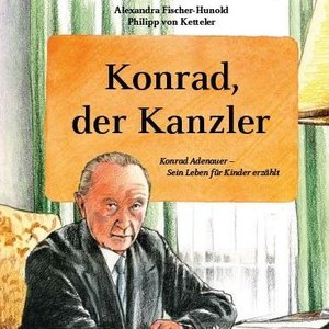 Buchcover mit gezeichnetem Adenauer