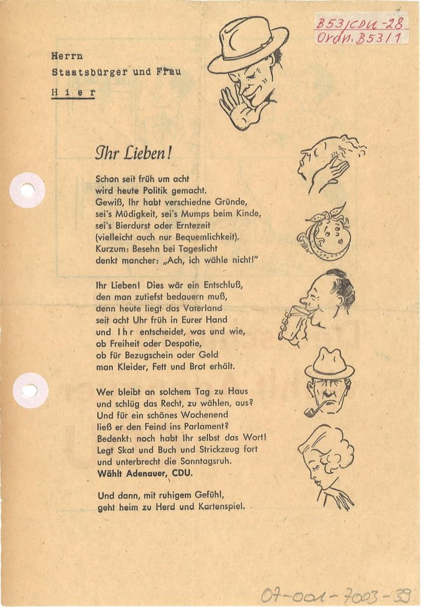 CDU Flugblatt von 1953